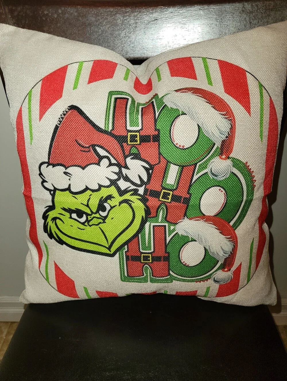 Holiday Grinch Decorative Throw Pillow - Red, Green, White NEW